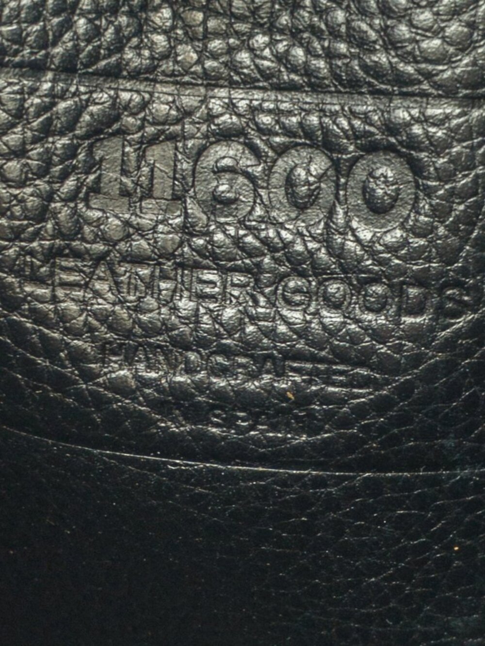 11600 Leather Goods Black Pebbled Leather Crossbody, Made in Spain - Picture 3 of 9